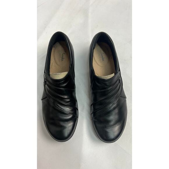 Clarks Shoes - Clarks Women's Hope Roxanne Loafer, Black Leather, 8.5 M US